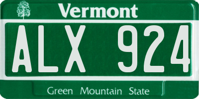 VT license plate ALX924