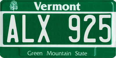 VT license plate ALX925