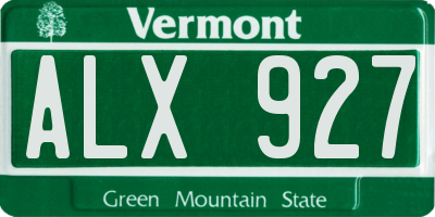 VT license plate ALX927