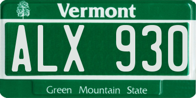 VT license plate ALX930