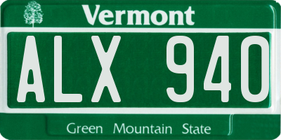 VT license plate ALX940