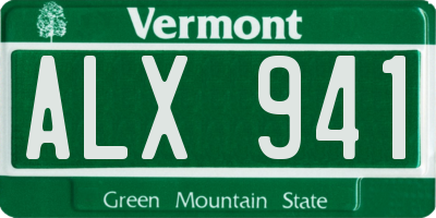 VT license plate ALX941