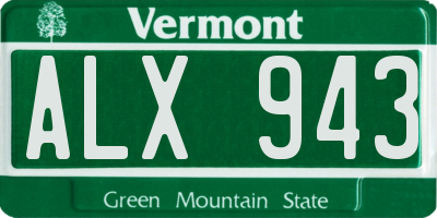 VT license plate ALX943