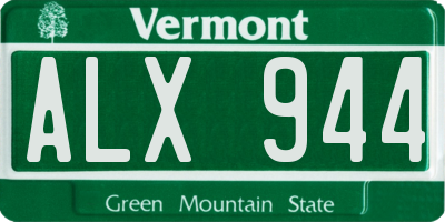 VT license plate ALX944