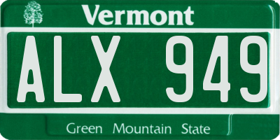 VT license plate ALX949