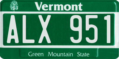 VT license plate ALX951