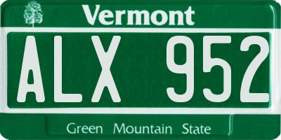 VT license plate ALX952