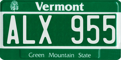 VT license plate ALX955