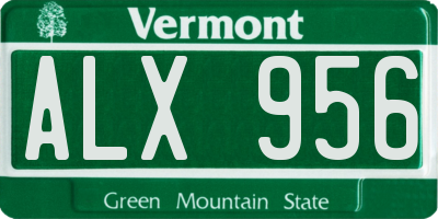VT license plate ALX956