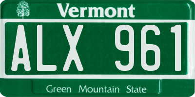VT license plate ALX961