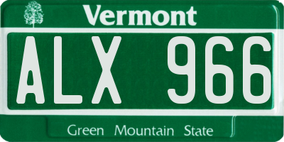 VT license plate ALX966