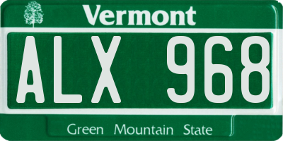VT license plate ALX968