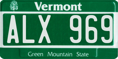 VT license plate ALX969