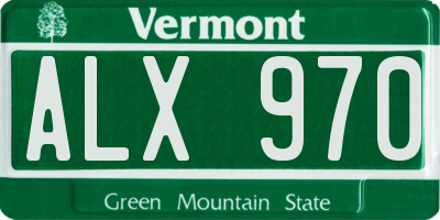 VT license plate ALX970