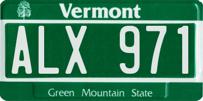 VT license plate ALX971