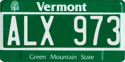 VT license plate ALX973