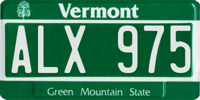VT license plate ALX975