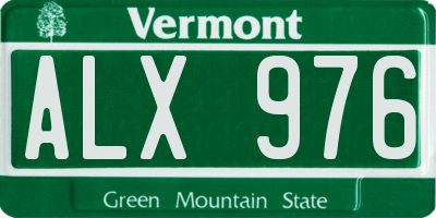 VT license plate ALX976