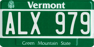 VT license plate ALX979