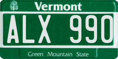 VT license plate ALX990