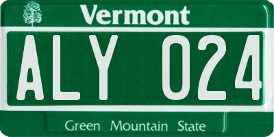 VT license plate ALY024