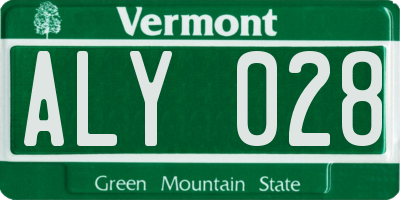 VT license plate ALY028