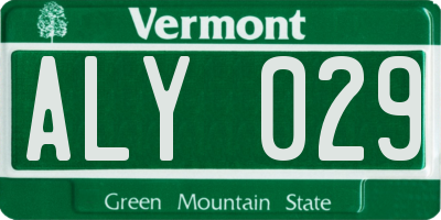 VT license plate ALY029