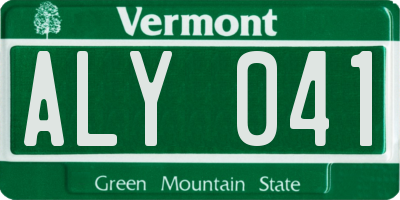VT license plate ALY041
