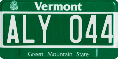VT license plate ALY044