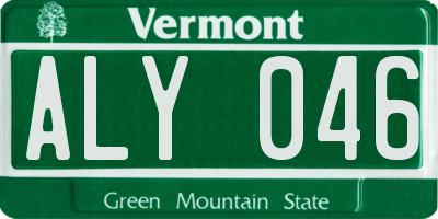 VT license plate ALY046