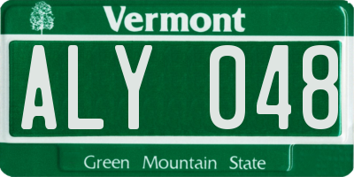 VT license plate ALY048