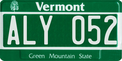 VT license plate ALY052