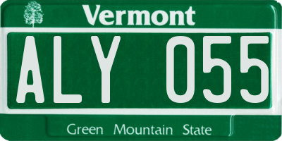 VT license plate ALY055