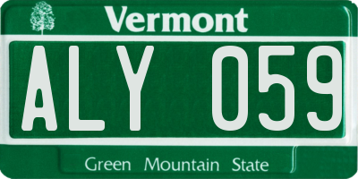 VT license plate ALY059