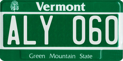 VT license plate ALY060