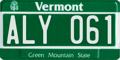 VT license plate ALY061