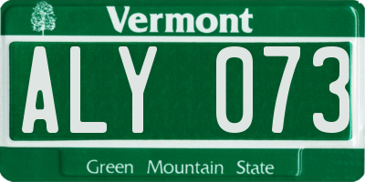 VT license plate ALY073