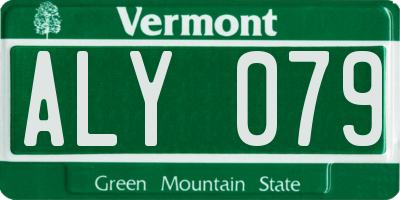 VT license plate ALY079