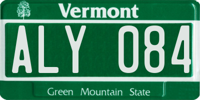 VT license plate ALY084