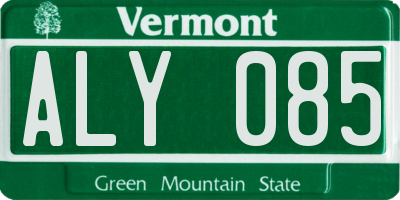 VT license plate ALY085
