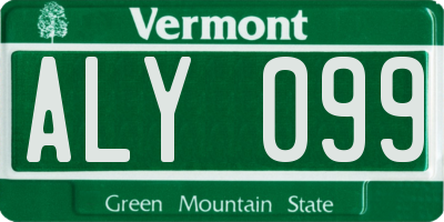 VT license plate ALY099