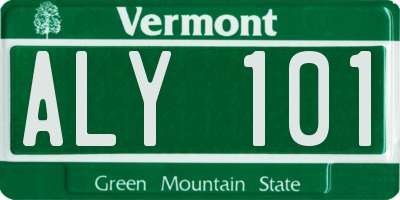VT license plate ALY101