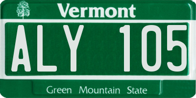 VT license plate ALY105