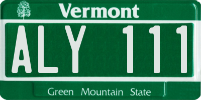 VT license plate ALY111