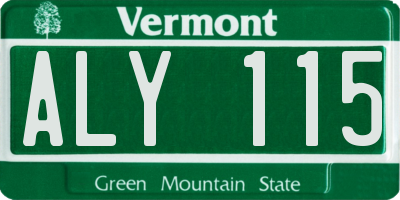 VT license plate ALY115