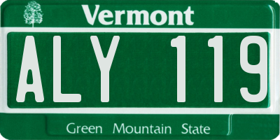 VT license plate ALY119