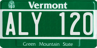 VT license plate ALY120