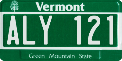 VT license plate ALY121