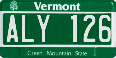 VT license plate ALY126