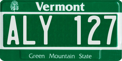 VT license plate ALY127